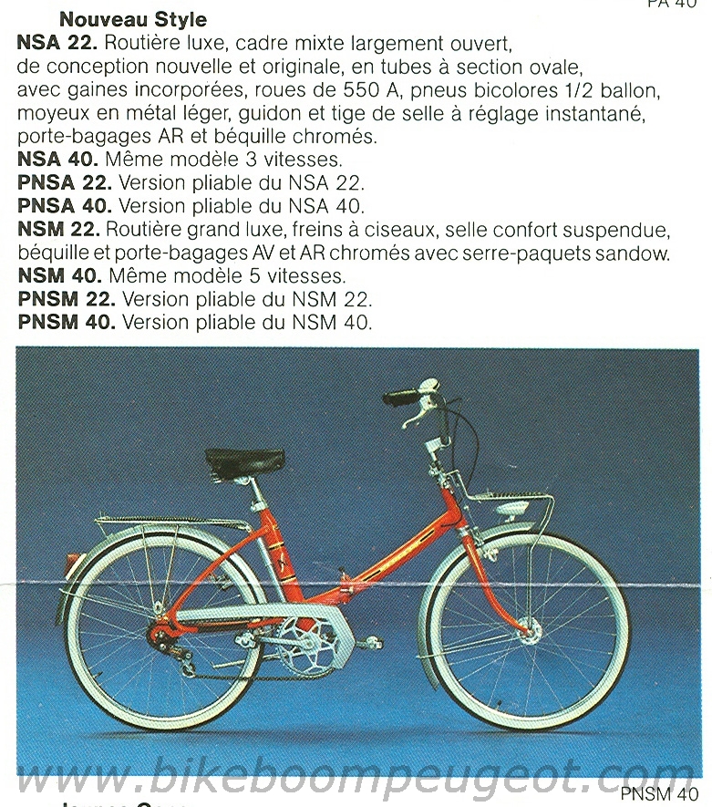 N.O.S depliant publicitaire VELO PEUGEOT GAMME 1976 cyclotourisme et course NS 